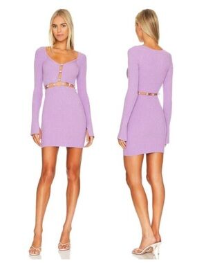 MAJORELLE Nachla Rib Knit Mini Dress with Cutout Details